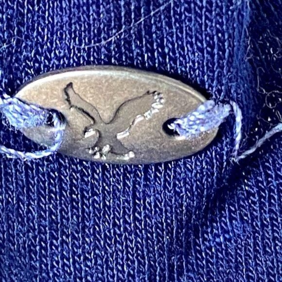 American Eagle Outfitters Sheer Short SleeDark Navy Blue Sheer T Shirt Size Larg - Picture 7 of 11